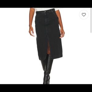 Classic Black Denim Skirt